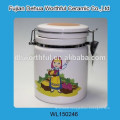 Elegant ceramic seal pot with wedding figurine